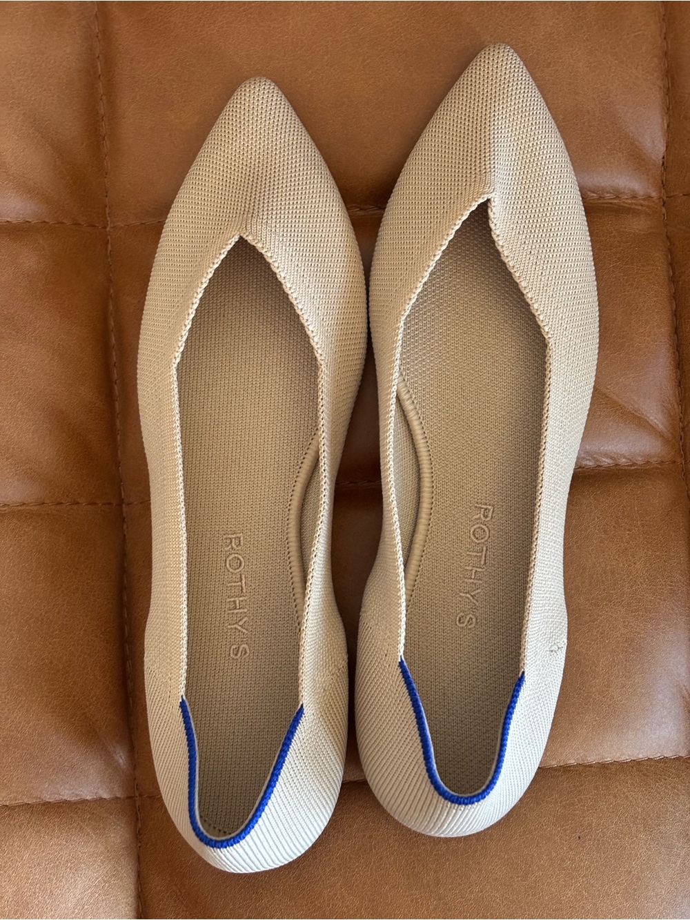Rothys Women's The Point II Flats in Ecru Beige 11